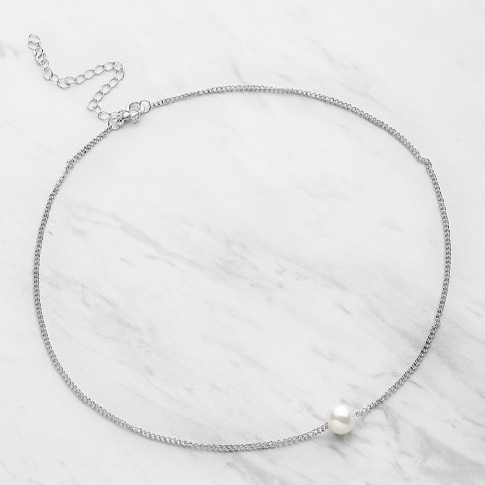 Silver Pearl Necklace